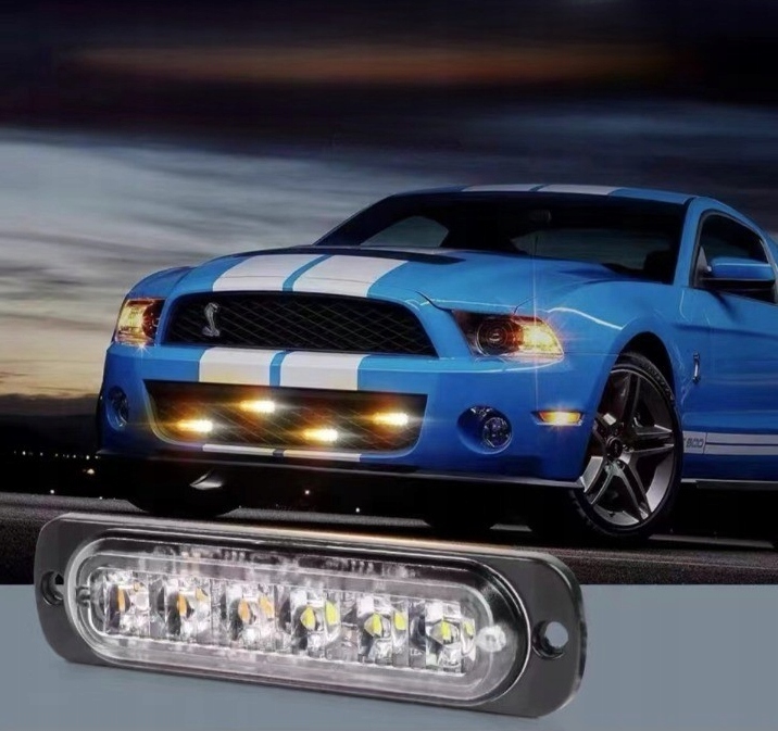 STROBOSKOPY OSTRZEGAWCZE SAMOCHODOWA ŚWIATŁA STROBOSKOPOWE 4X 6 LED 12/24V Waga produktu z opakowaniem jednostkowym 0.25 kg