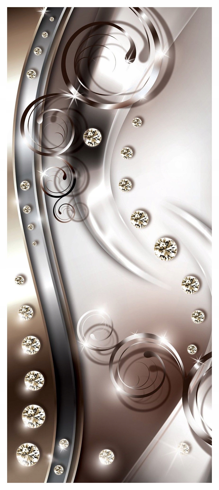 Samolepka Fototapeta Diamantový vír stříbrno-hnědé metalické proužky 91x211