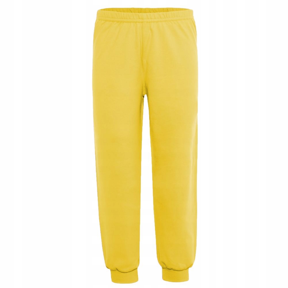 SPODNIE DRESOWE DZIECIĘCE 128 BAWEŁNIANE GŁADKIE ŻÓŁTE CHŁOPIĘCE DZIEWCZĘCE Rozmiar 128