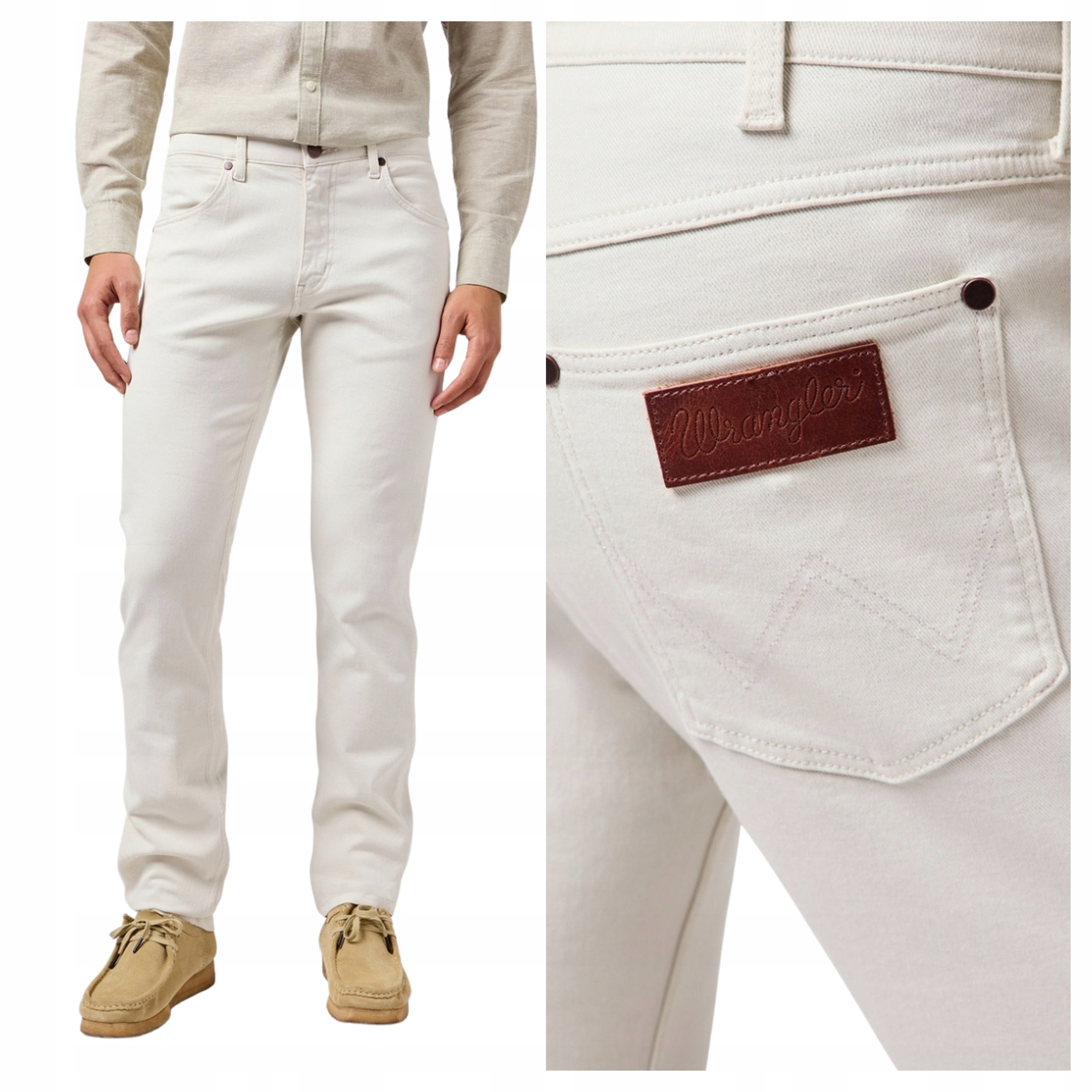 Pánské látkové kalhoty Wrangler Greensboro Bílé Regular Fit W31 L34