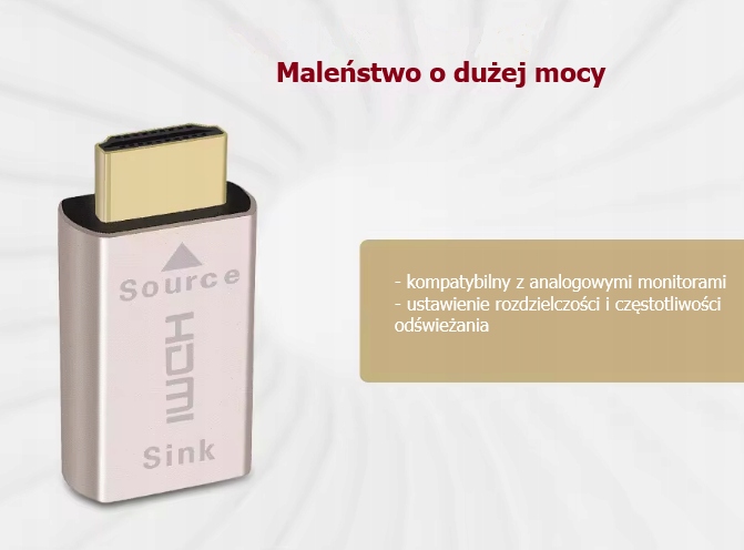 Emulator monitora Hdmi z gniazdem Hdmi czarny