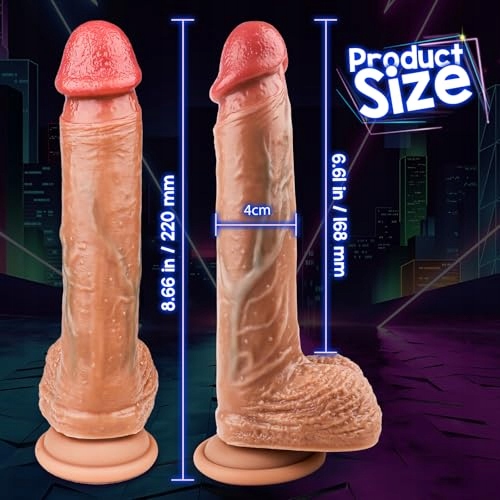 REALISTISCHER Dildo Silikonowy 21 cm z Przyssawką i Dużymi Jądrami — miniatura 4