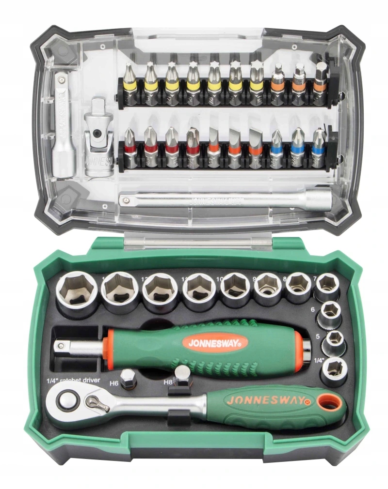 Gola sada 1/4", s bitmi, 38 dielov Jonnesway RD0638S