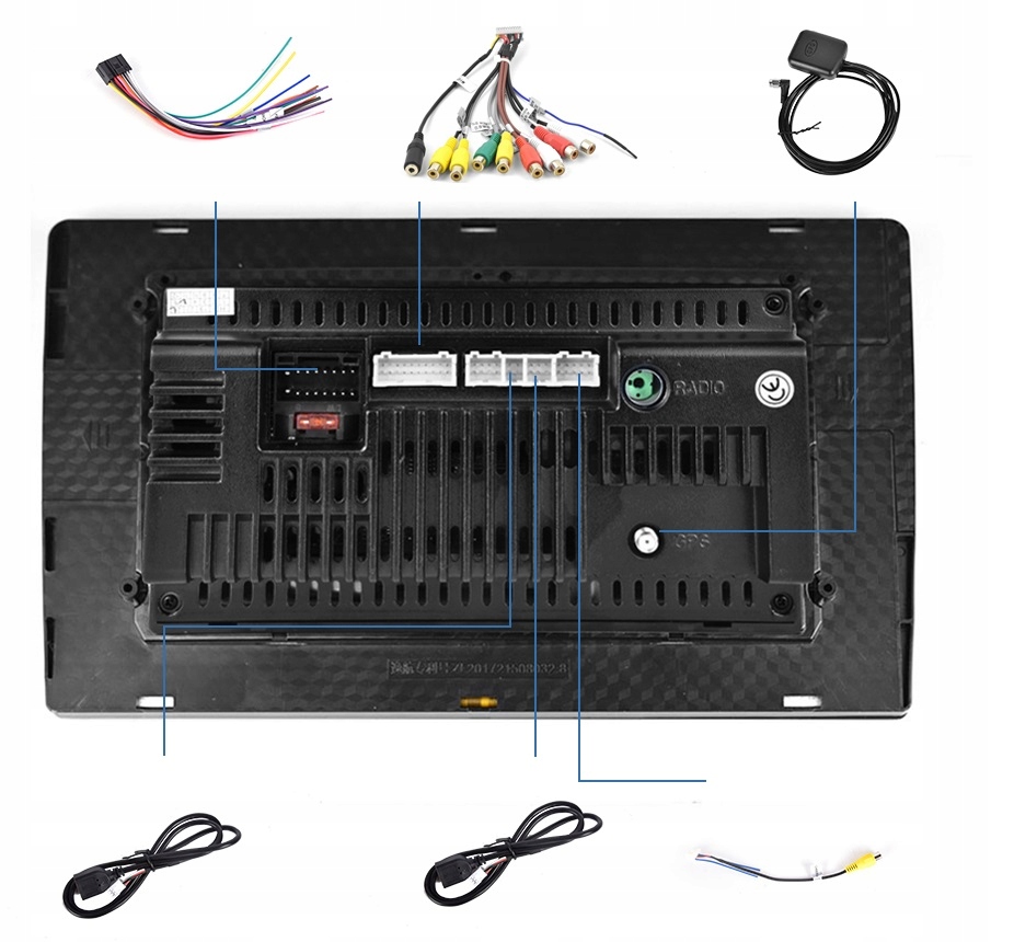 RADIO SAMOCHODOWE 2 DIN ANDROID 13 GPS 9" 2/32GB WIFI GPS MIRROR LINK Radio informacja RDS pasmo AM pasmo FM