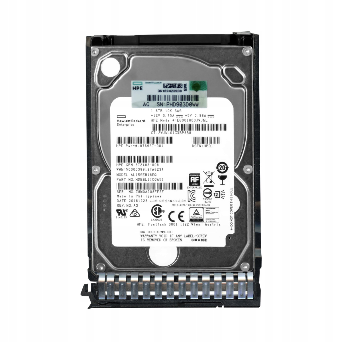 Hp 876937-001 1.8TB 10K 128MB SAS-3 2.5'' EG001800JWJNL