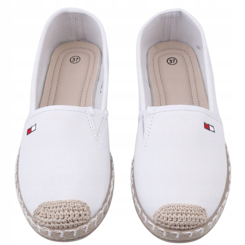 Espadryle damskie wsuwane płaskie białe lekkie Płeć kobieta