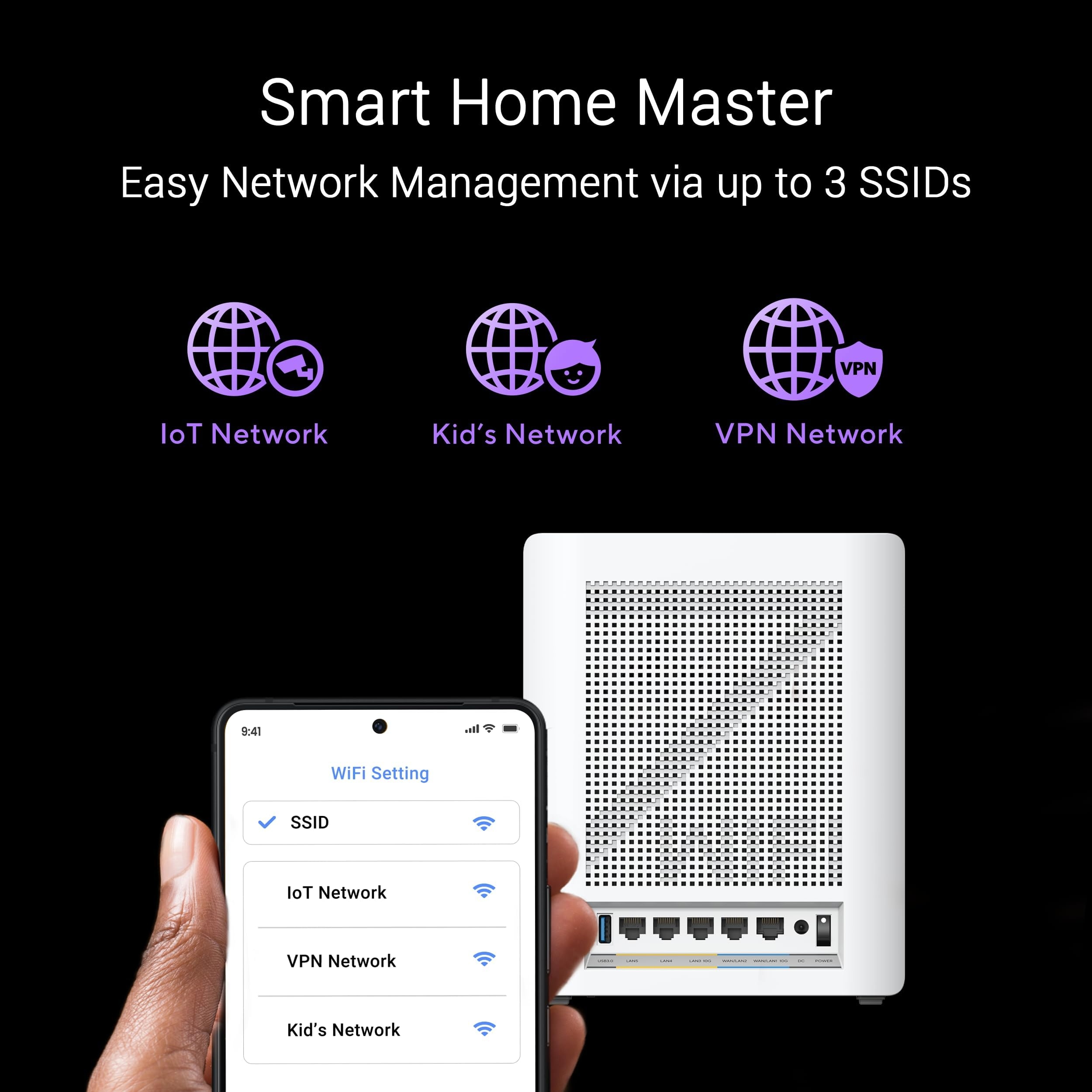 ASUS ZenWiFi BQ16 Router Mesh WiFi7 Quad Band 370m2 10G IoT VPN 4G 5G — miniatura 7