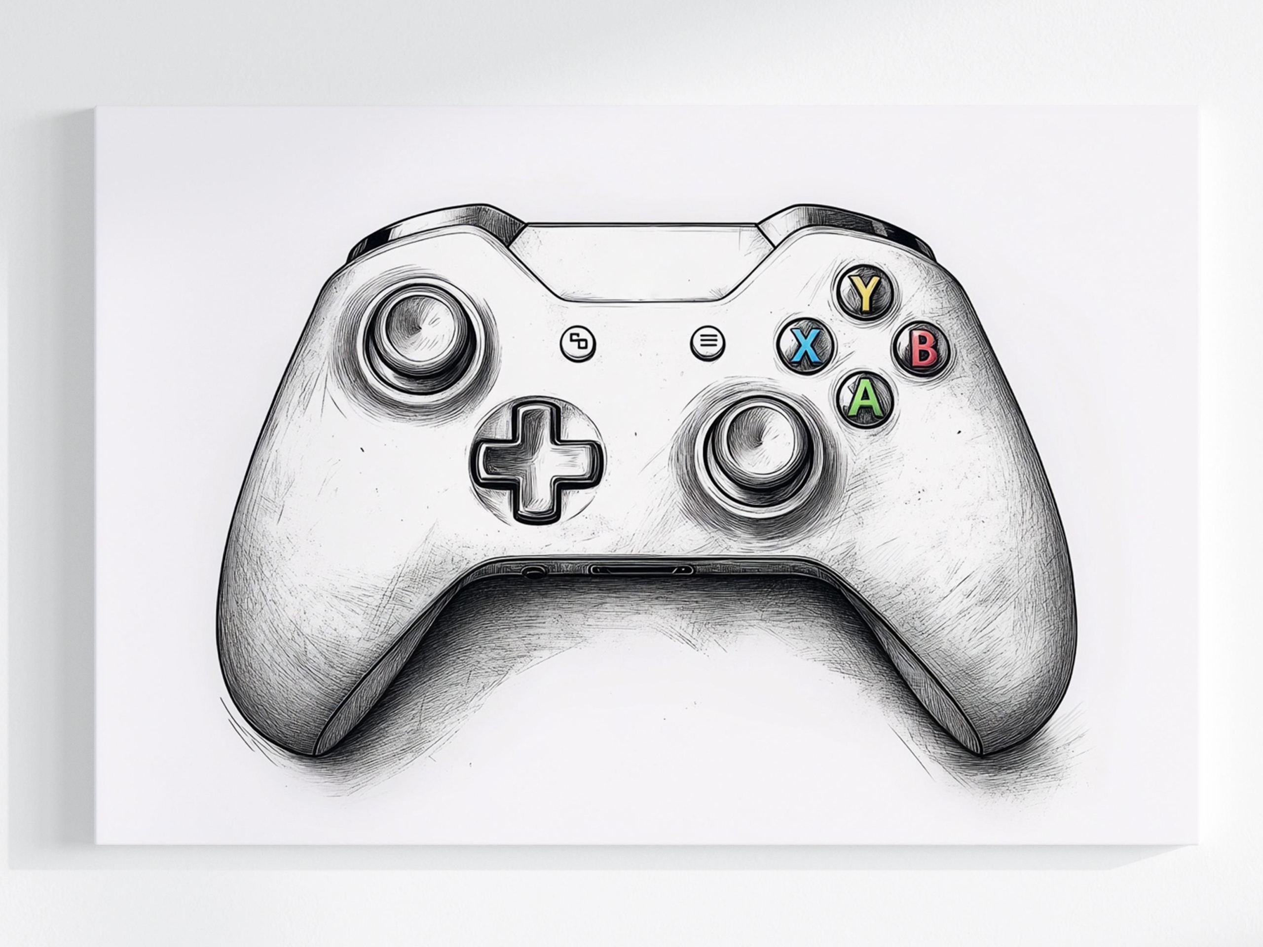 Obraz Na Plátně Canvas Grafika Skica Pad Kontroler Gaming Hráč 120x80