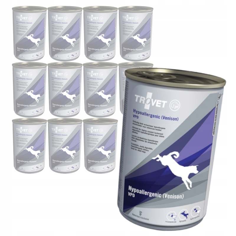 Levně Trovet Hypoallergenic Vpd Venison 12x400g Vlhké Krmivo se zvěřinou pro psa