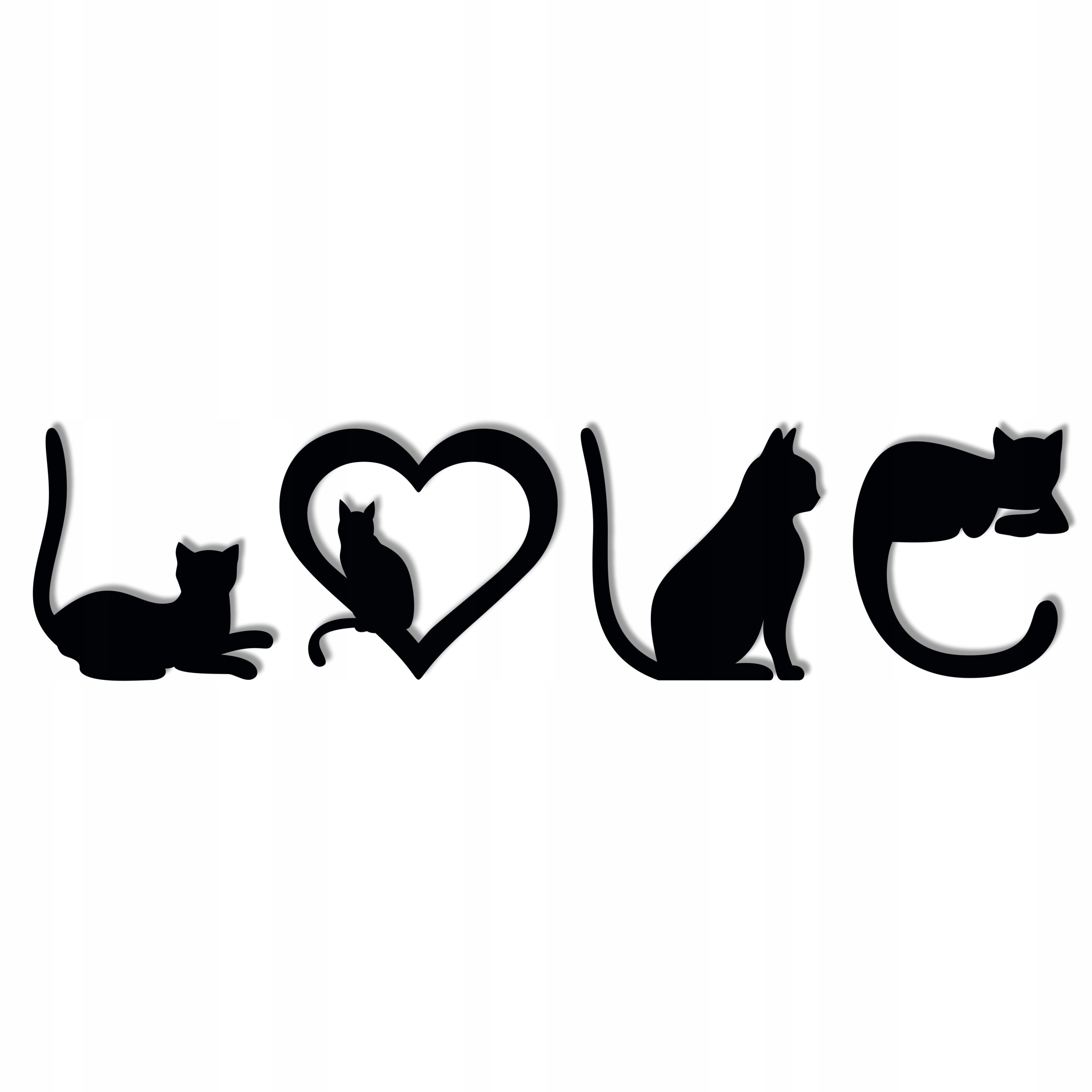 Love Cat 120 cm nástěnná dekorace Nápis láska k kočce Pro Kočáře