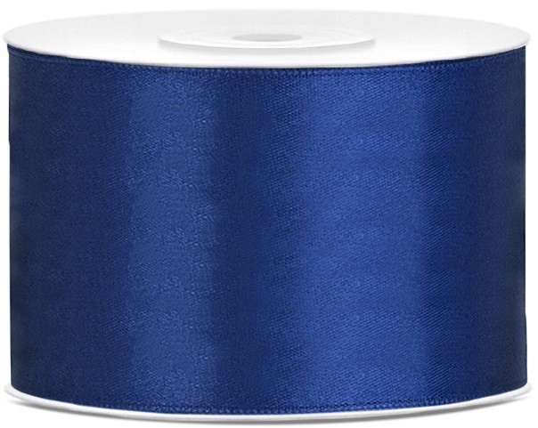 TASIEMKA WSTĄŻKA SATYNOWA ATŁASOWA 50MM X 25M GRANATOWA 799