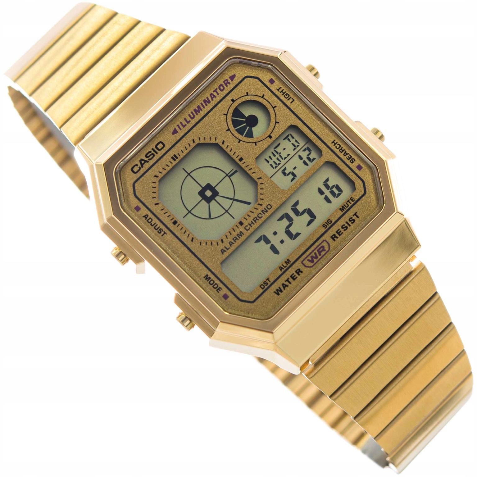 Hodinky Casio A130WEG-9AEF Vintage Zlaté S Náramkovým Stopkami