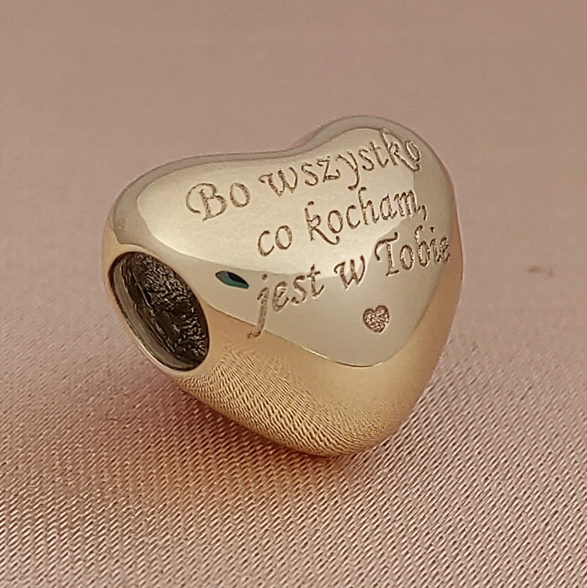 

Charms koralik serce złoto 333 (8k) +twój Grawer