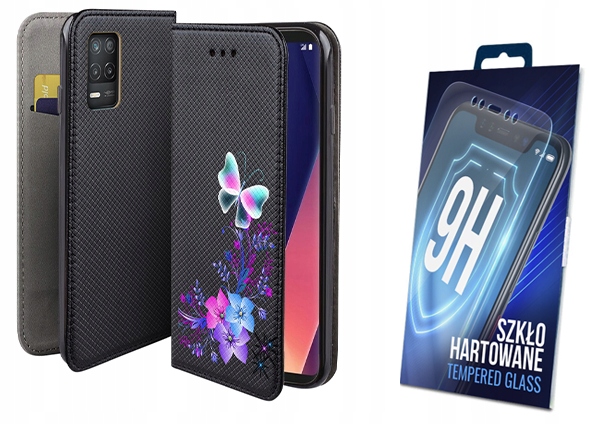 

Etui Smart Magnet Do Realme 8 5G Motyl Szkło 9H