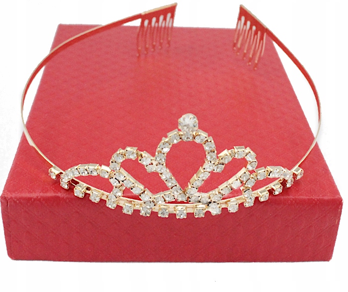 

Korona Tiara Diadem do włosów złoty cyrkonie 6