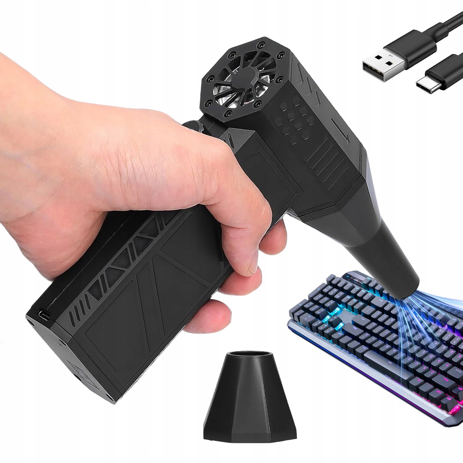 Foukač Mini Duster Na Prach Počítače Listí Na Grilu 3 Rychlosti