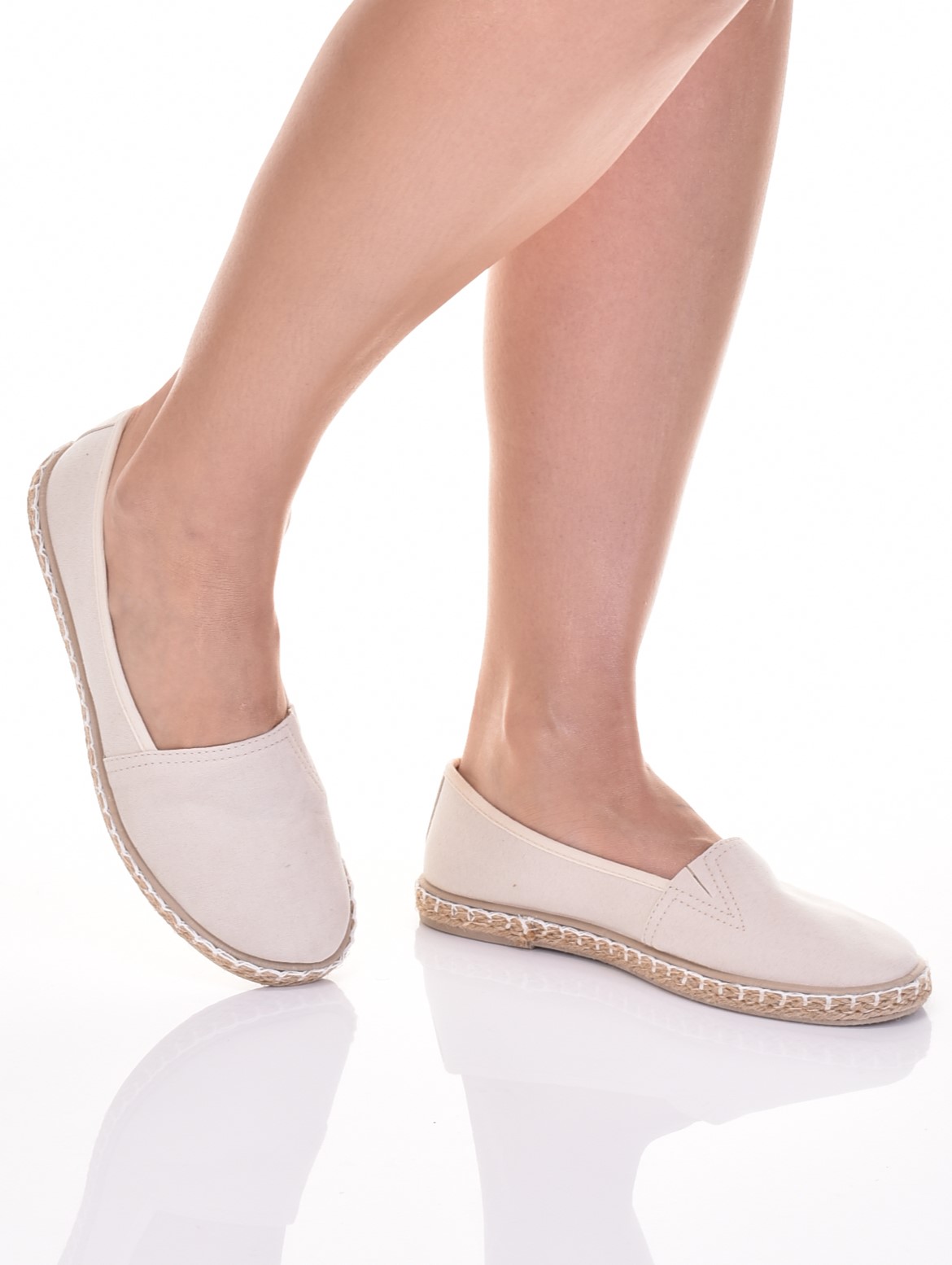 ELEGANCKIE ESPADRYLE DAMSKIE LEKKIE TENISÓWKI WSUWANE BEŻOWE Marka inna