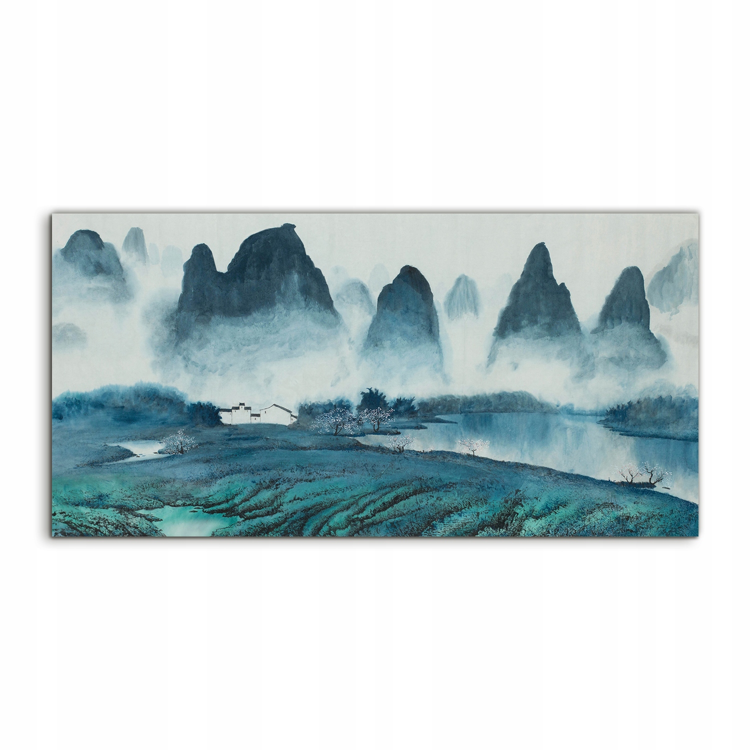 Obraz 120x60 na stenu Domček v horách s potlačou