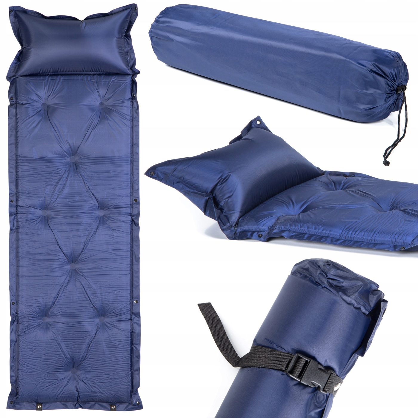 GRUBA Mata samopompująca poduszka karimata materac namiot 5CM Niebieska