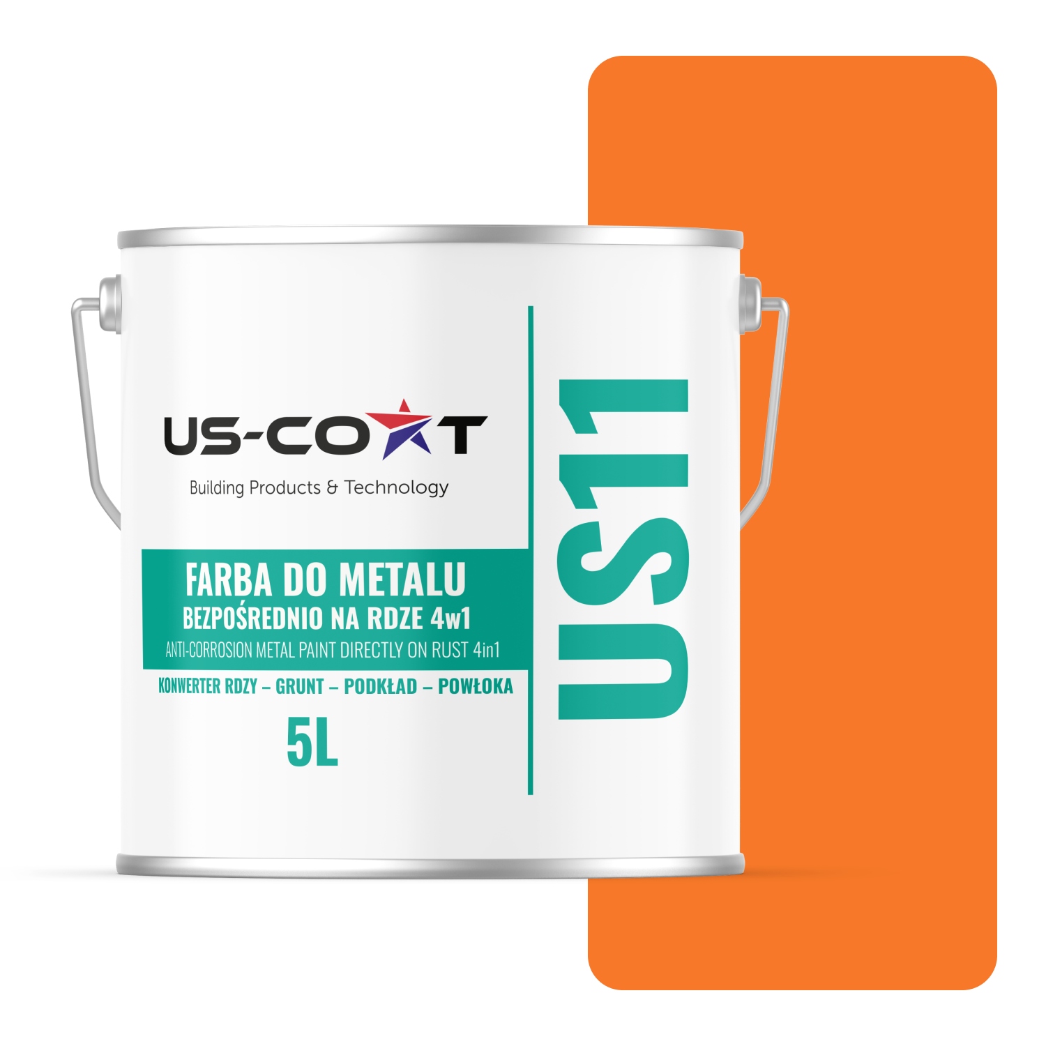 Antikorózna Farba Na Kov Na Hrdzu Pozinkovaná 4v1 Oranžová RAL2003 Mat 5L