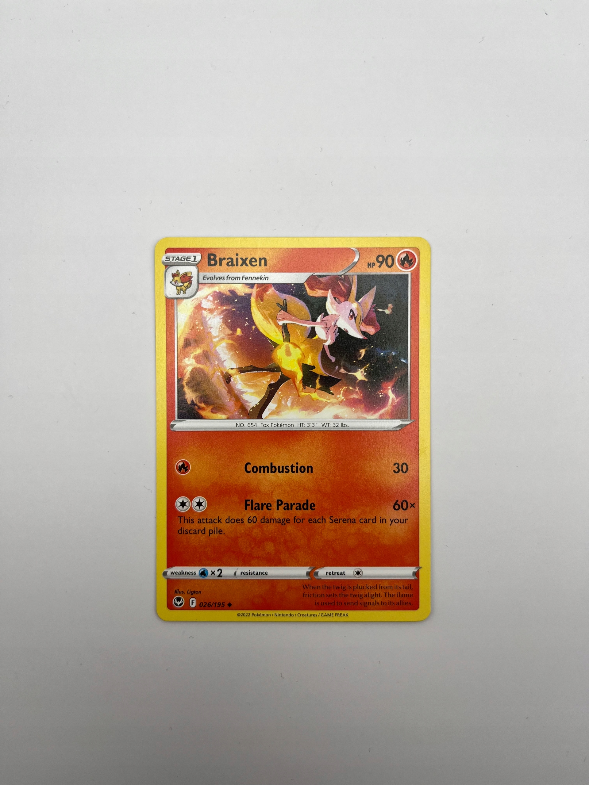 Karta Pokemon Tcg Braixen (sit 026/195) Silver Tempest Uncommon
