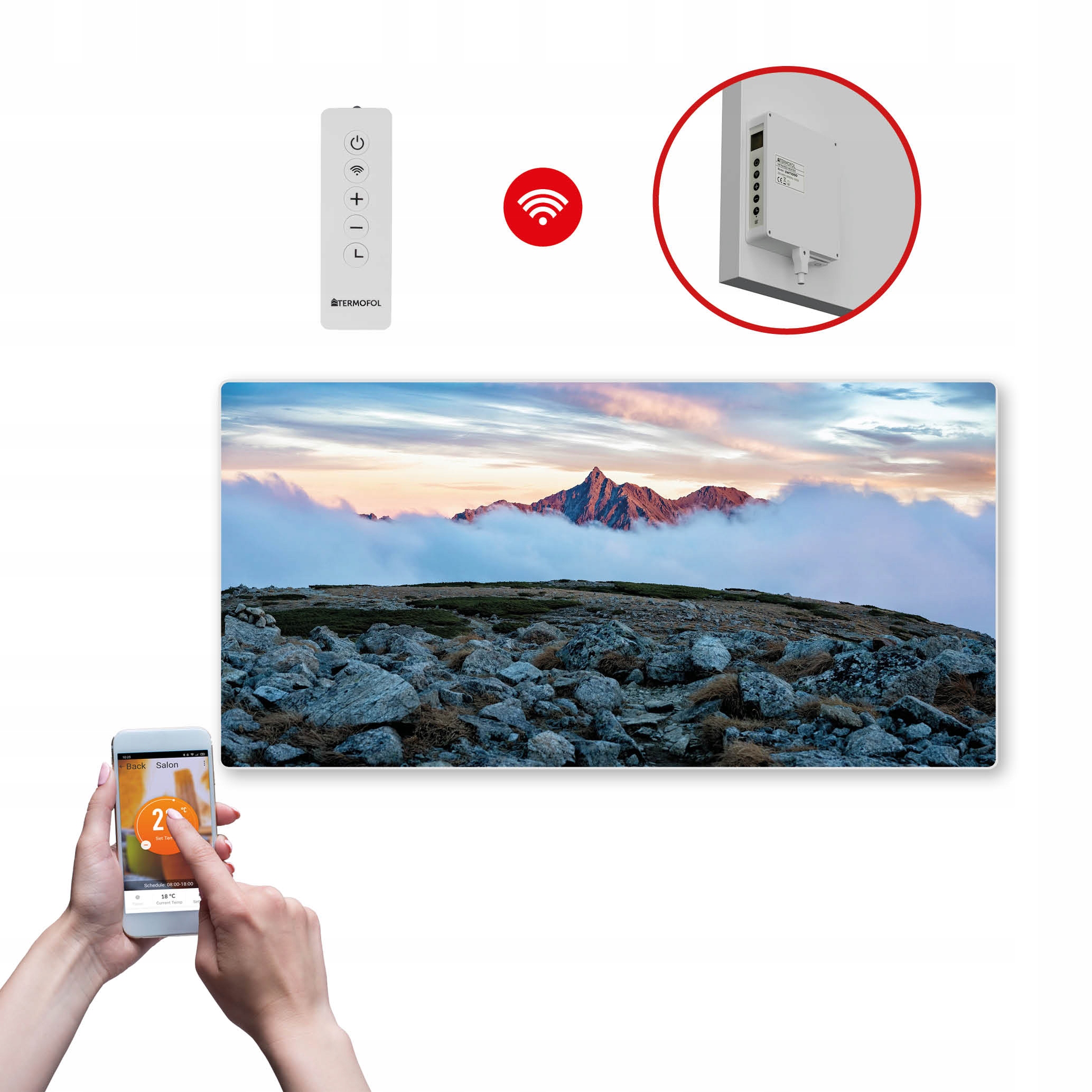 Dekoračný infračervený Ohrievací Panel s výkonom 700 W a Wifi
