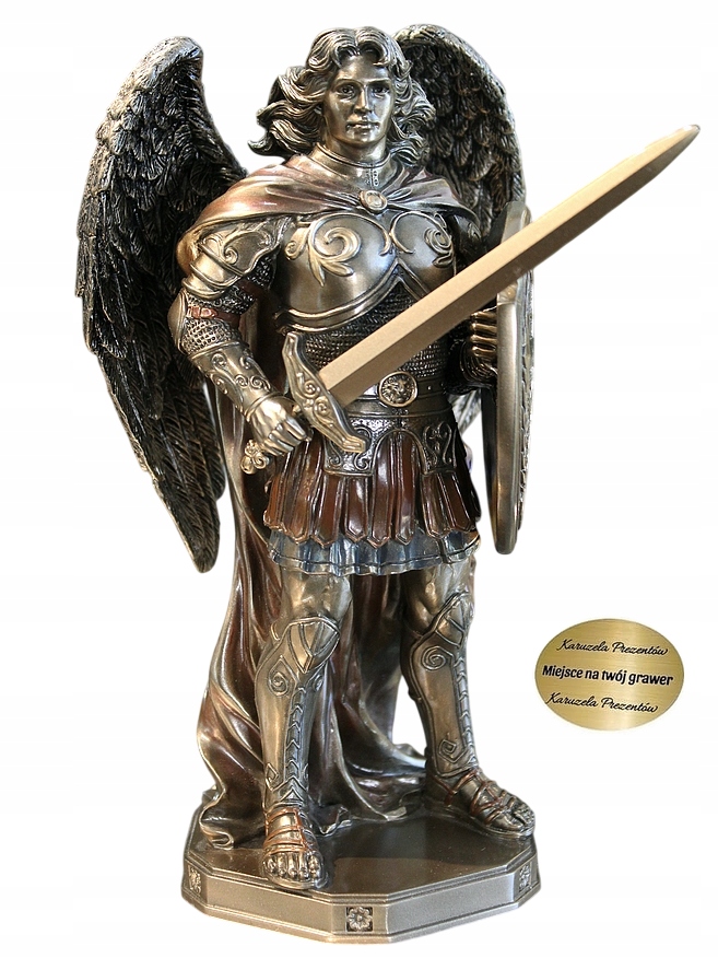 Figurka Archanjel Michal S Štítom A Mečom Pre Vojaka Alebo Policajta