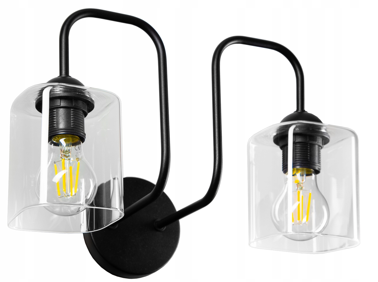 NOWOCZESNA SZKLANA LAMPA ŚCIENNA KINKIET LOFT LED Długość/wysokość 36 cm
