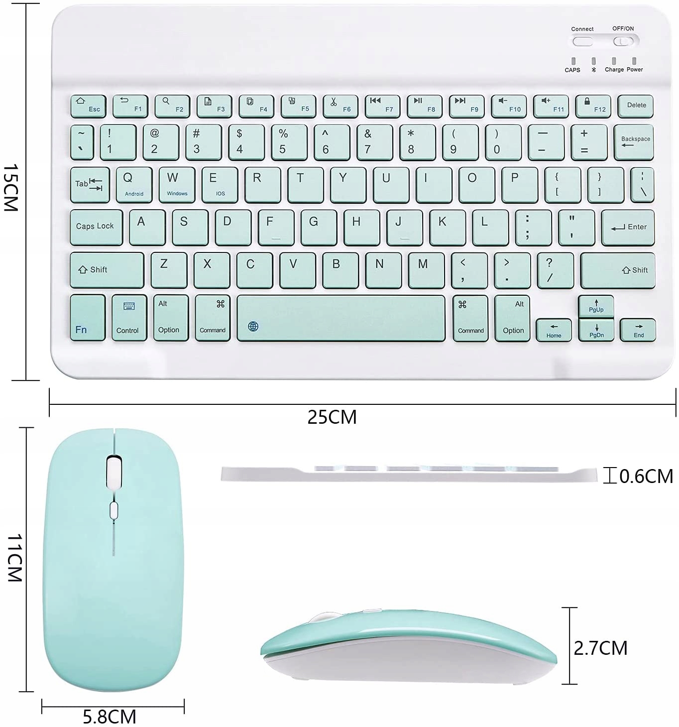 Klawiatura mysz bluetooth 3.0 Android ios Windows Kolor dominujący czarny