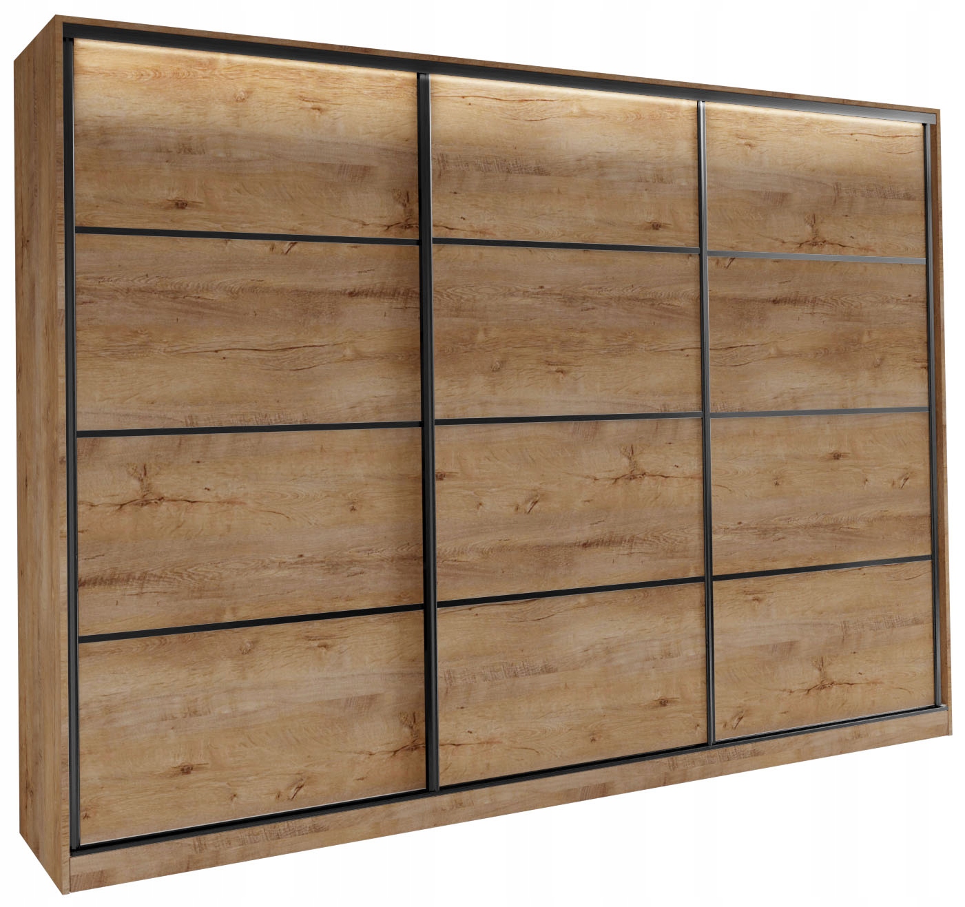 Szafa przesuwna z szufladami 250cm dąb lefkas LOFT