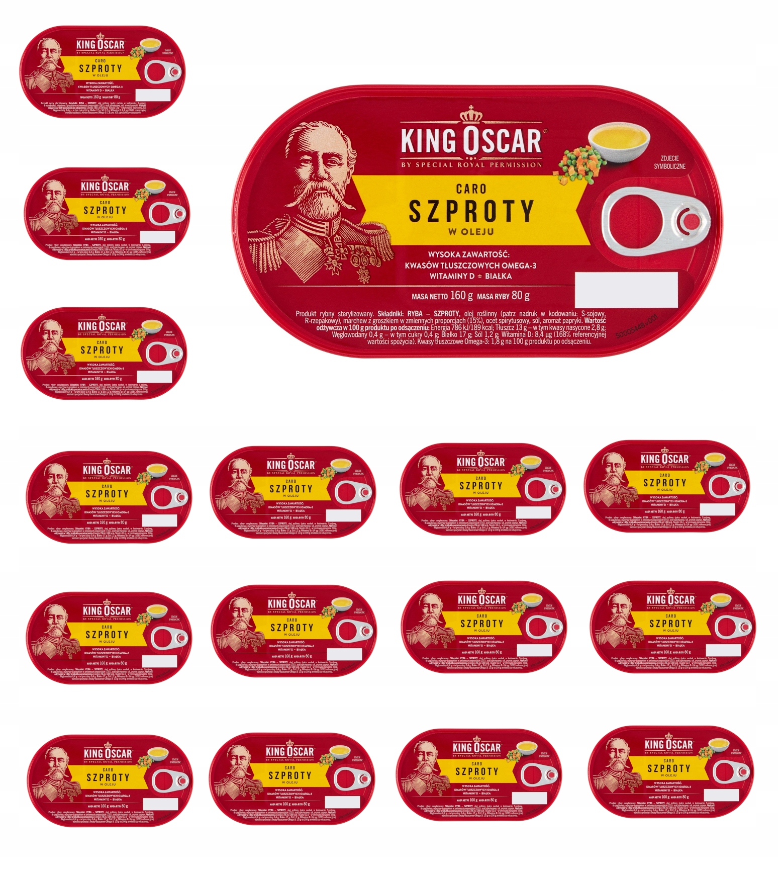 Szproty w oleju Caro King Oscar 160g Zestaw