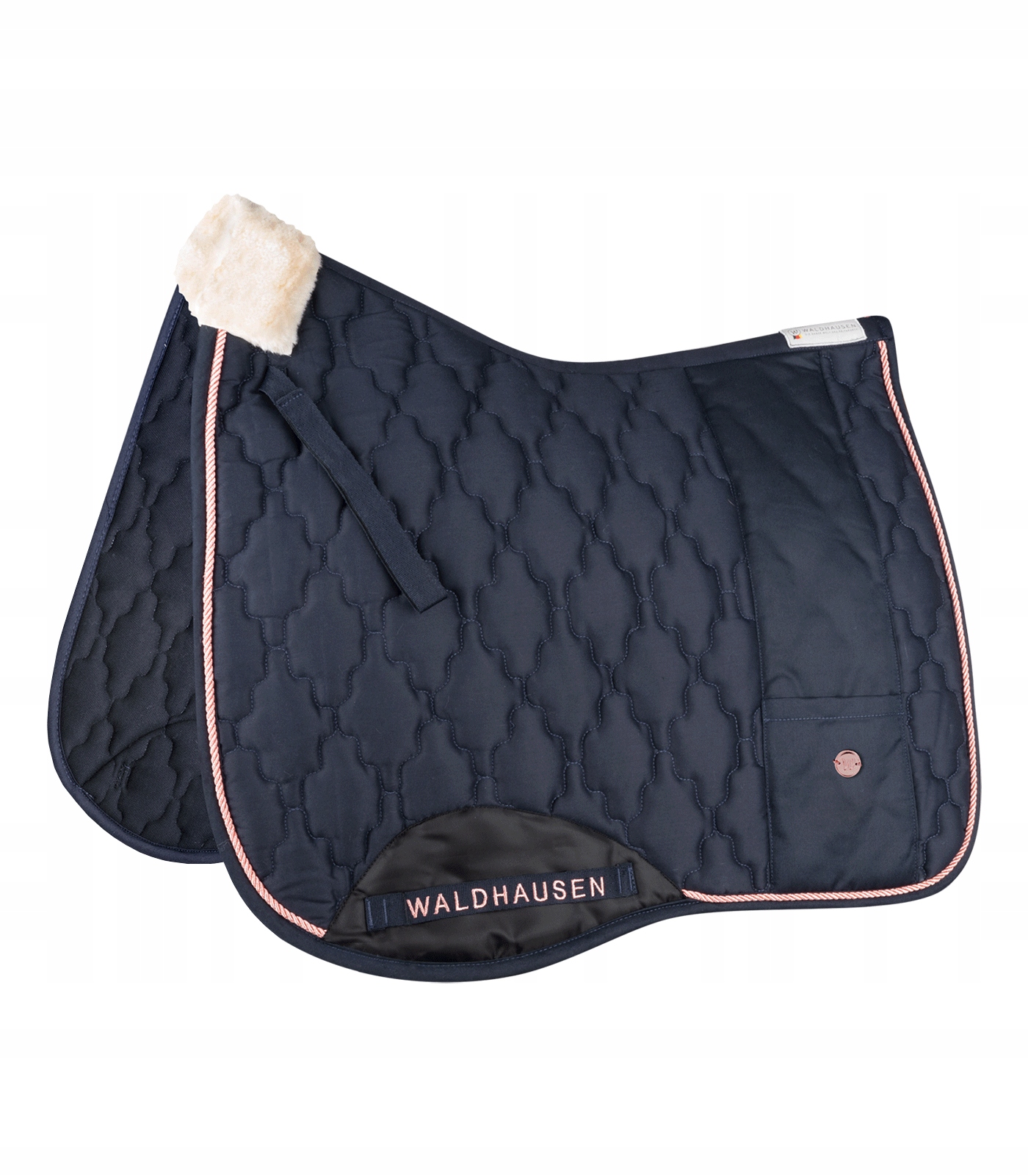 Podsedlová Dečka pro koně Waldhausen Modern Rose s kapsou, tmavě modrá/zlatá Vs