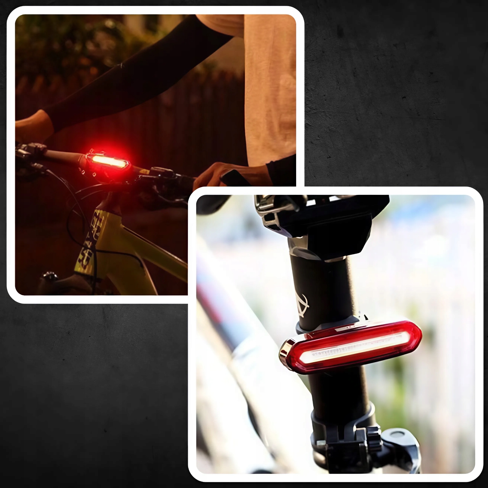 LAMPKA ROWEROWA TYLNA TYŁ ŁADOWANA USB LED COB CZERWONA AKUMULATOROWA Liczba trybów świecenia 3