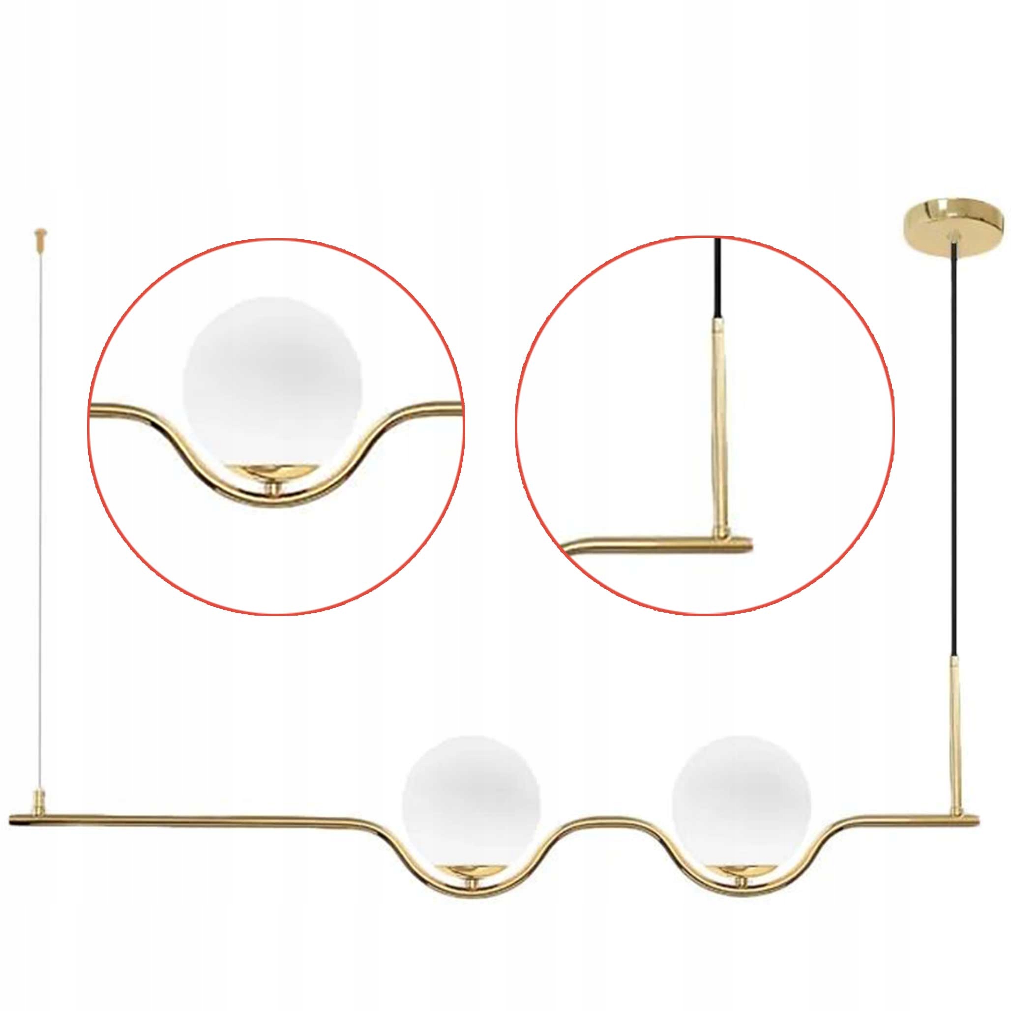 Moderná závesná lampa Zlatá lineárna 104 cm Horizontálna lampa do obývacej izby E27