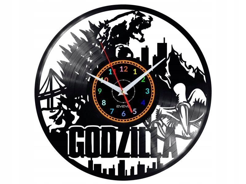 Godzilla Dárek Originální dekorace do domu Hodiny z vinylové desky