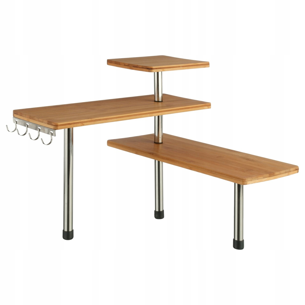 

Narożna półka kuchenna Bambusowa 3 poziomy haczyki