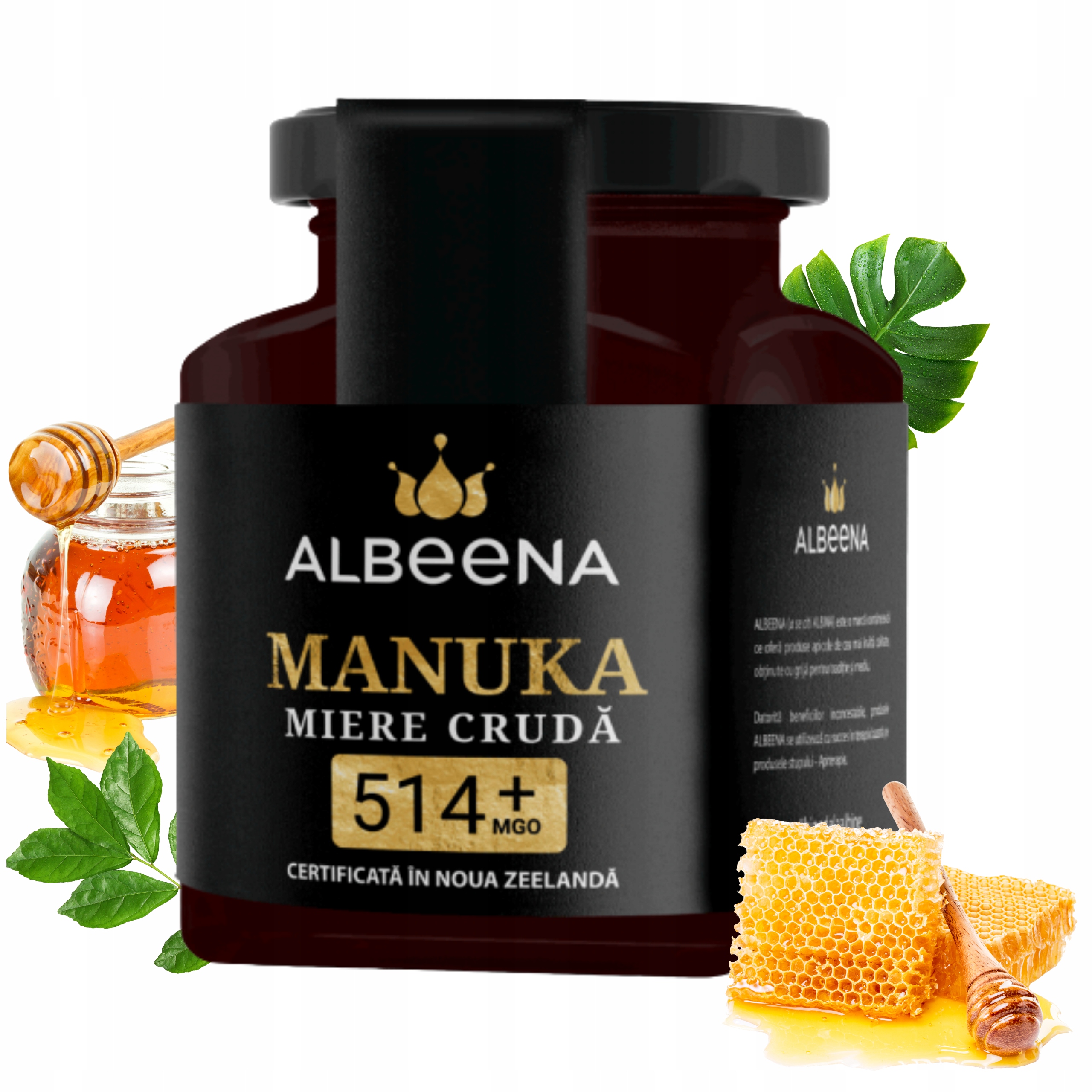 Surowy Miód Manuka Pszczeli Mgo 514+ 200 gr Naturalny Wydajny Wszechstronny