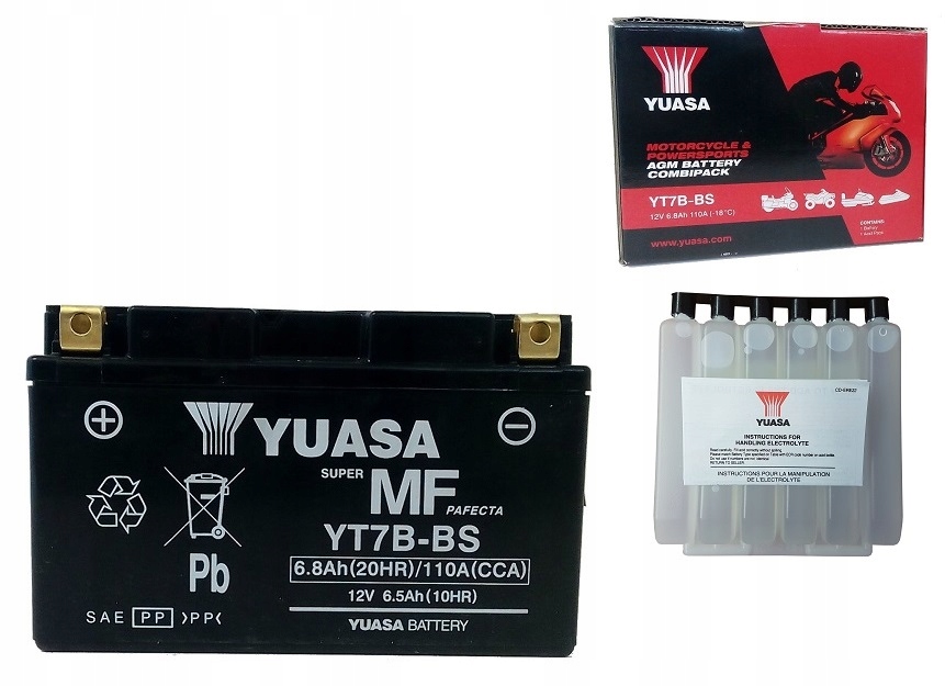 Акумулятор AGM YUASA YT7B-BS 12V 6.5 Ah 110A