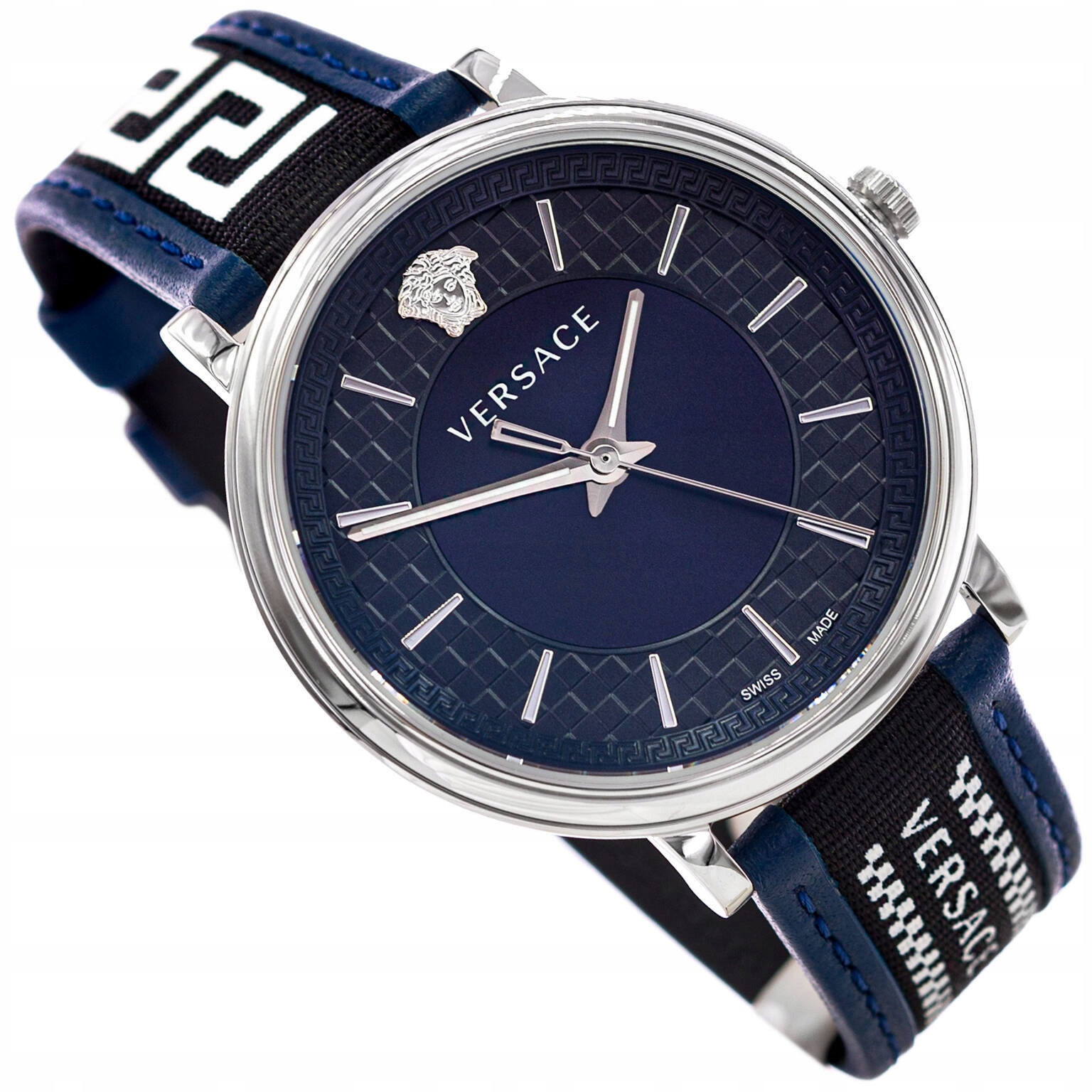 Pánské Hodinky Versace VE5A01121 V-circle, Módní Tmavě Modrá Barva