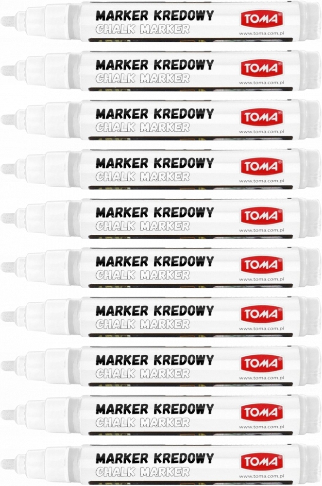 

Marker Pisak Kredowy Do Tablic Szkła Tom Biały x10