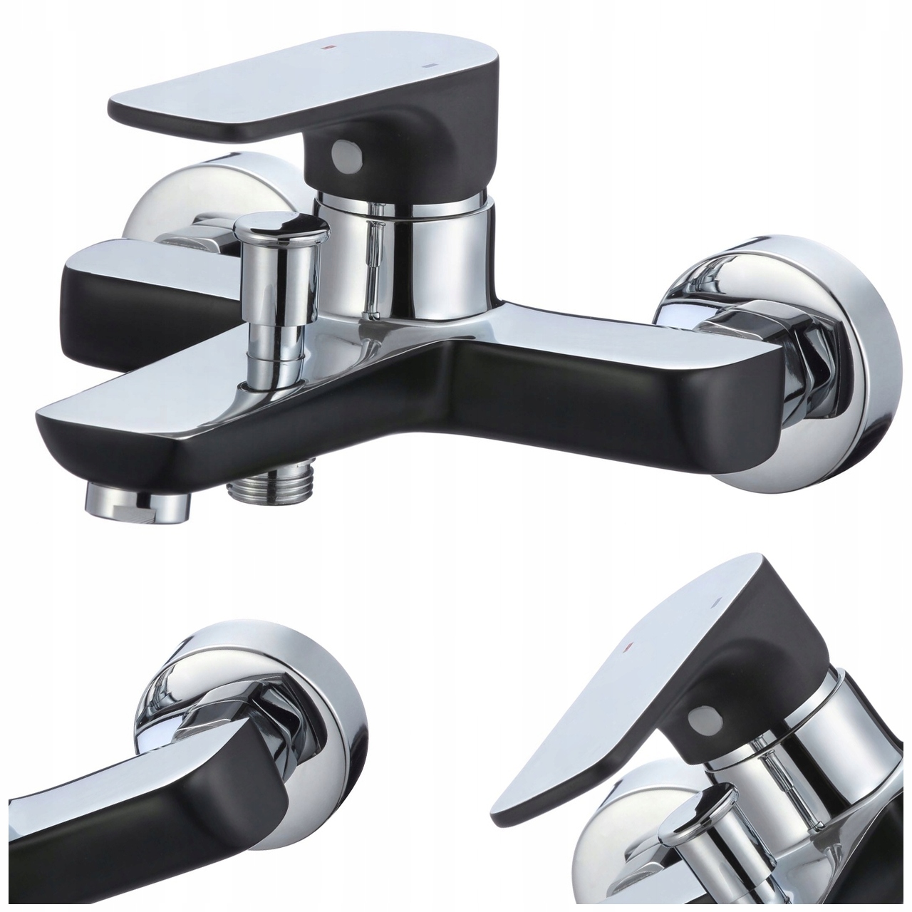 Nástenná Vaňová Batéria Bez Striekania Senja Čierna/chrómová