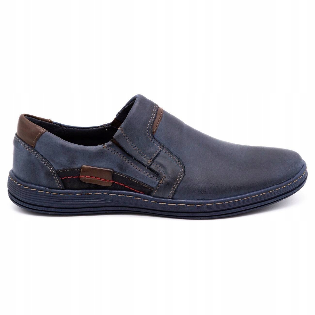 

Męskie Buty Casual 520MP Skóra Naturalna Granat 47
