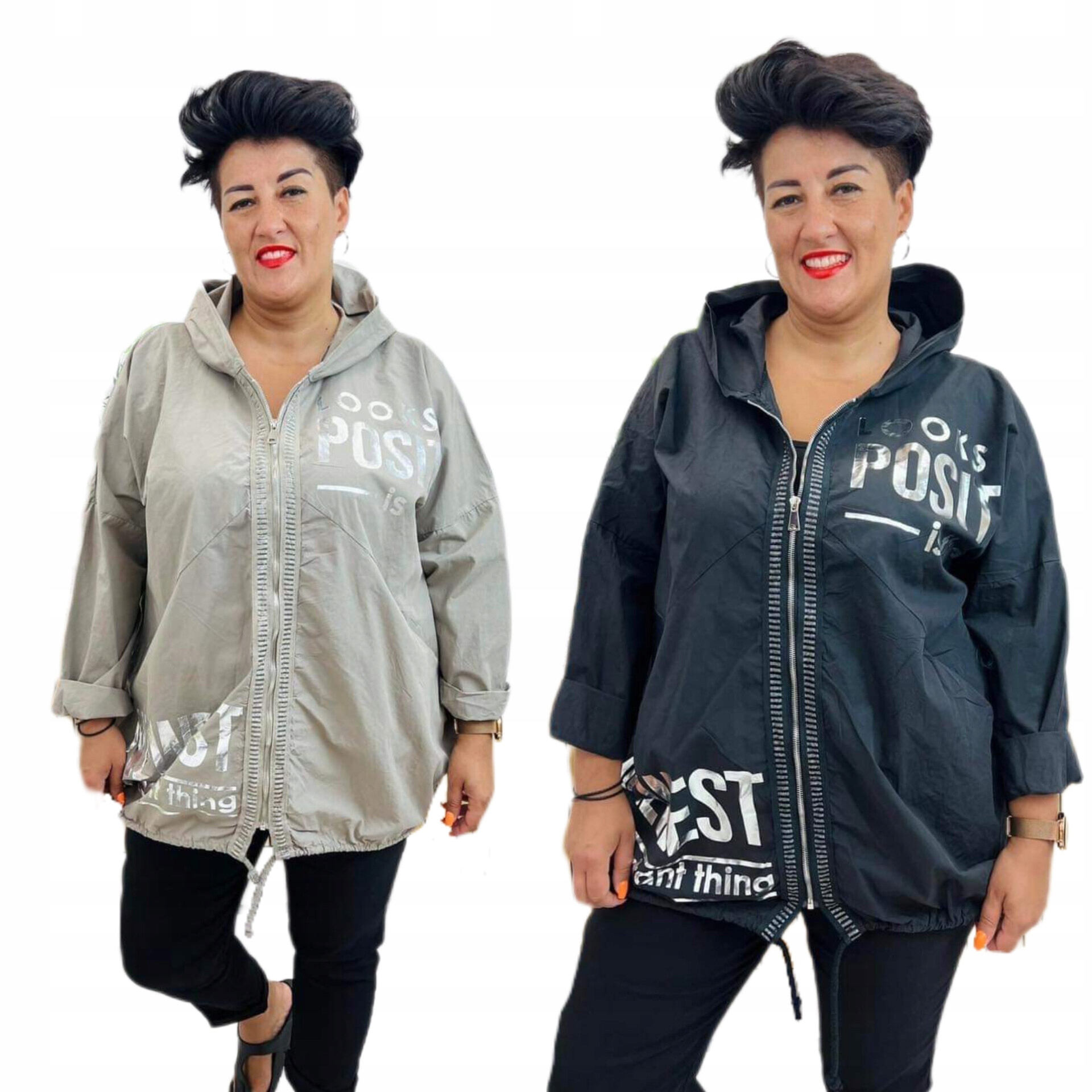 Kurtka wiatrówka rozpinana plus size kolory