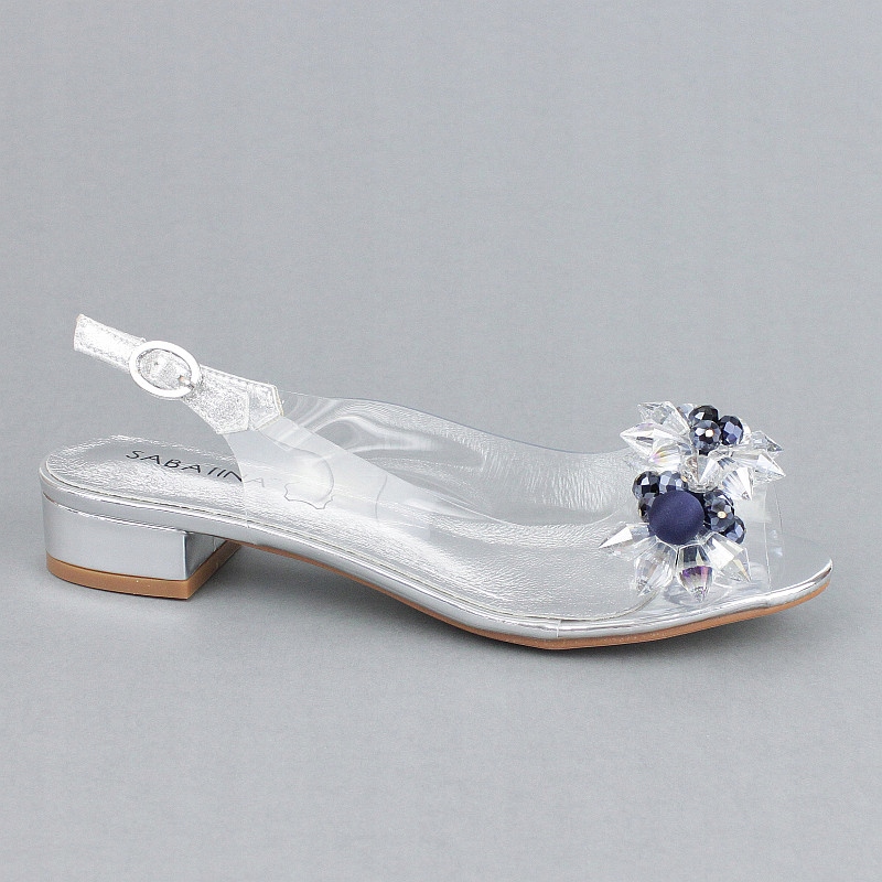 Sabatina 380-9 Stříbrné Gelové Sandálky Balerínky vel. 38