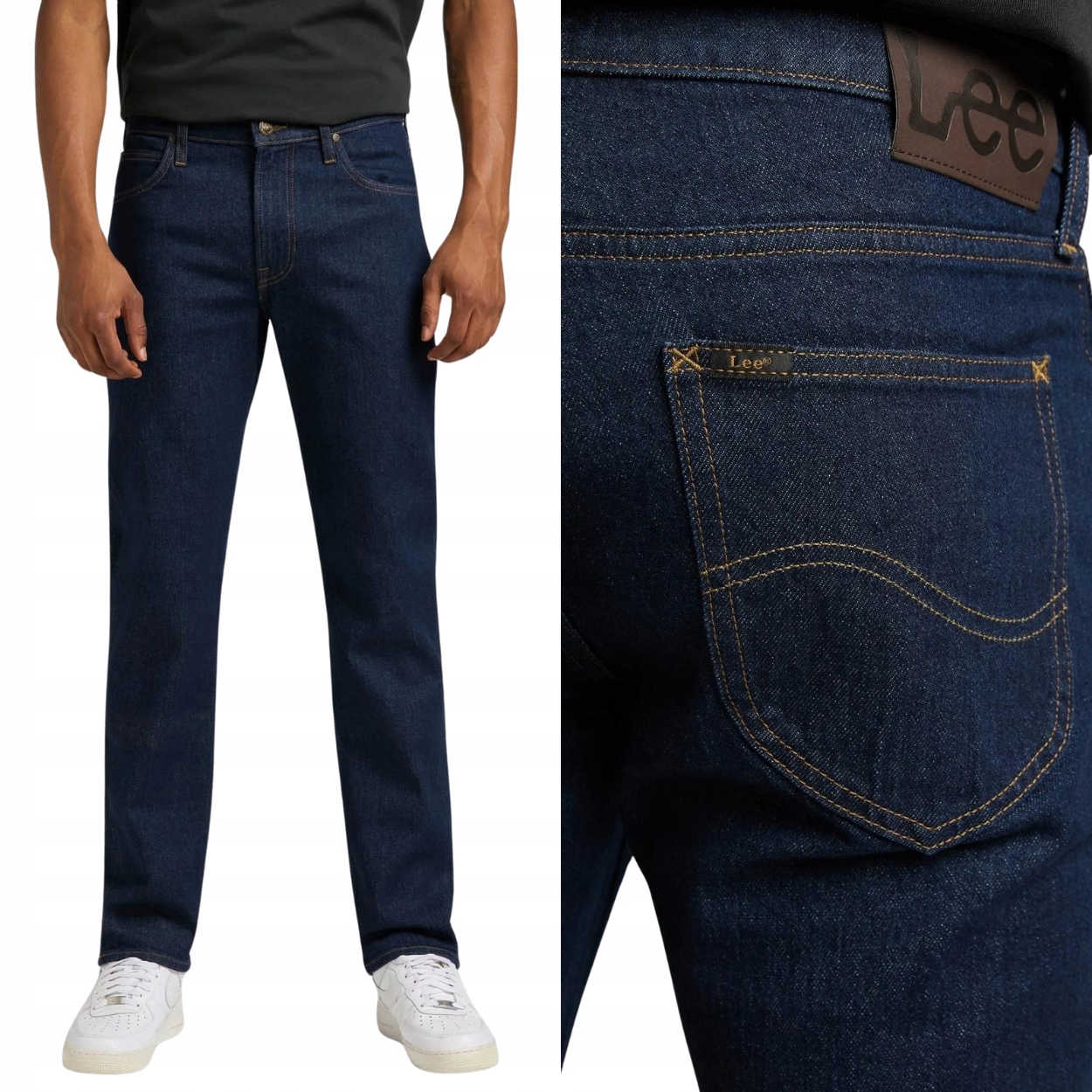 Lee West regular straight Rinse jednoduché tmavě modré džínové kalhoty W30 L32