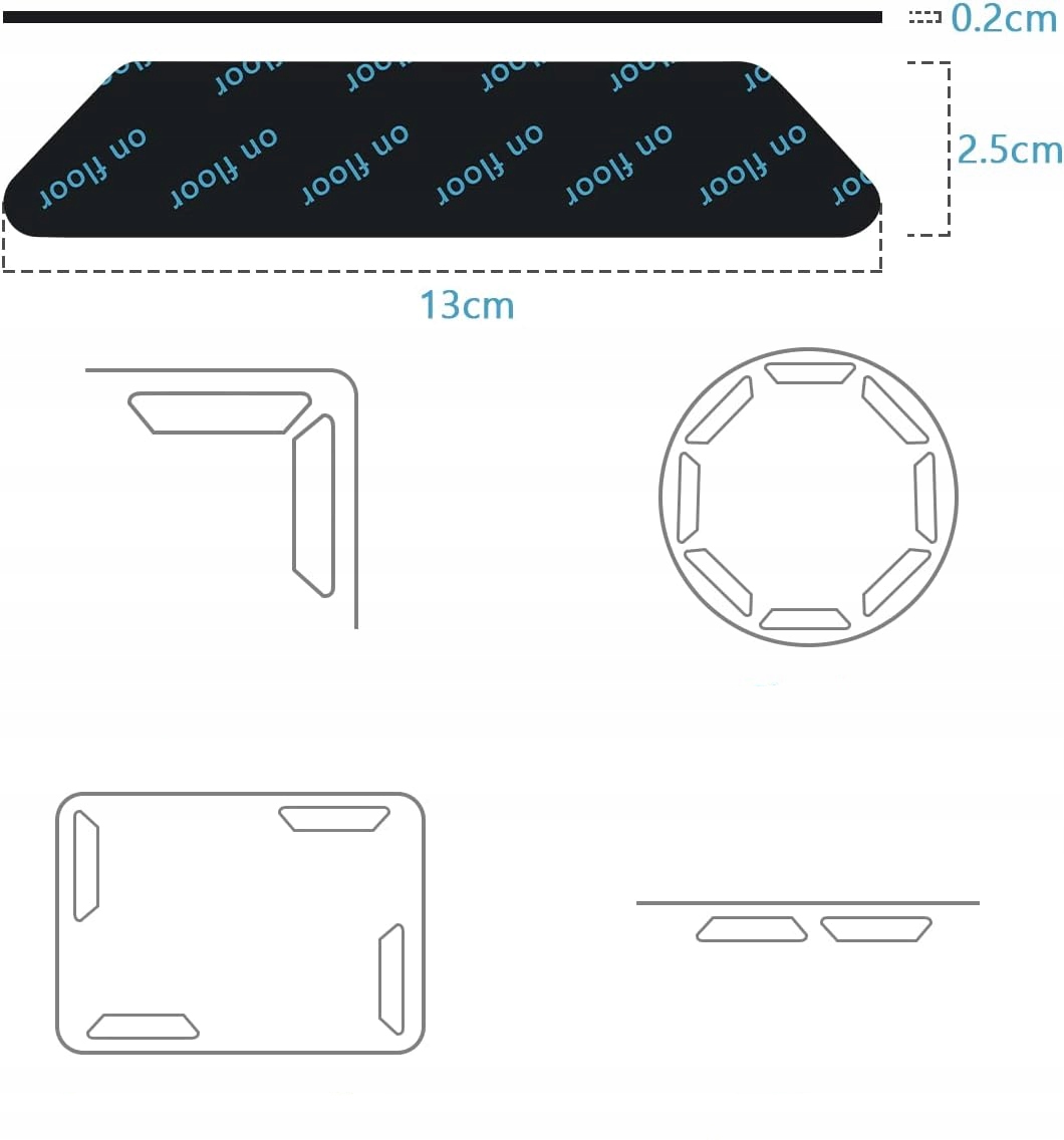 TAŚMA ANTYPOŚLIZGOWA DO DYWANÓW I WYKŁADZIN PLASTRY DUŻY ZESTAW 30 SZTUK Przeznaczenie do wnętrz