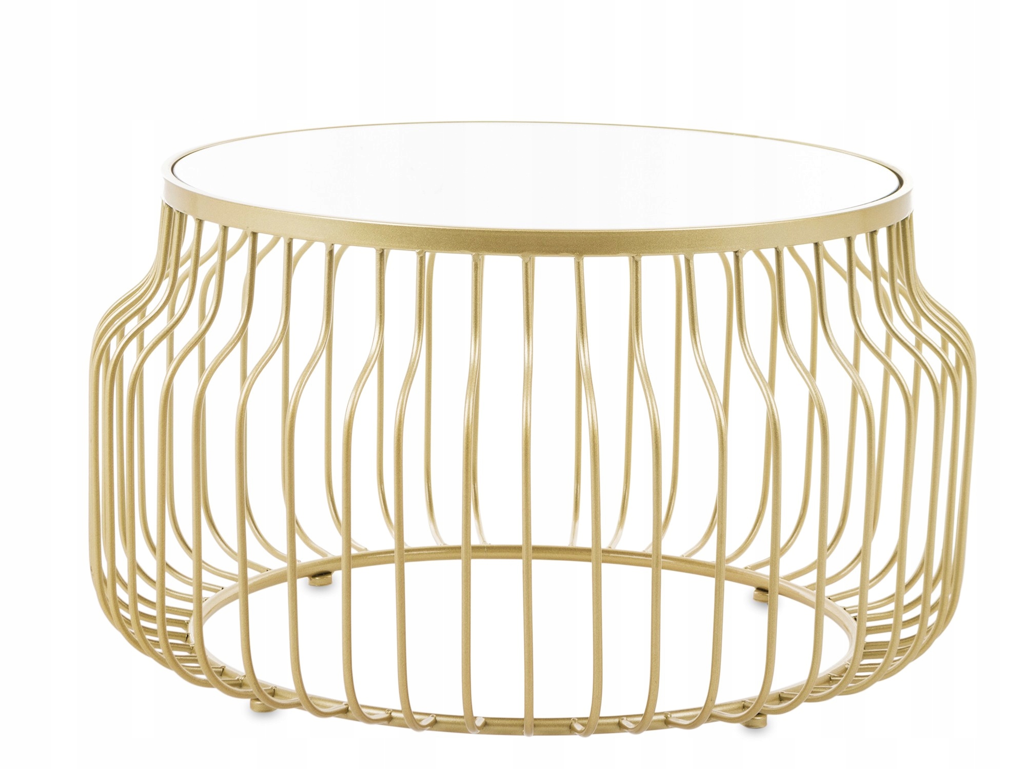 Zlatý konferenčný stolík zlatá sklenená lavica zrkadlová doska štýlová dekorácia