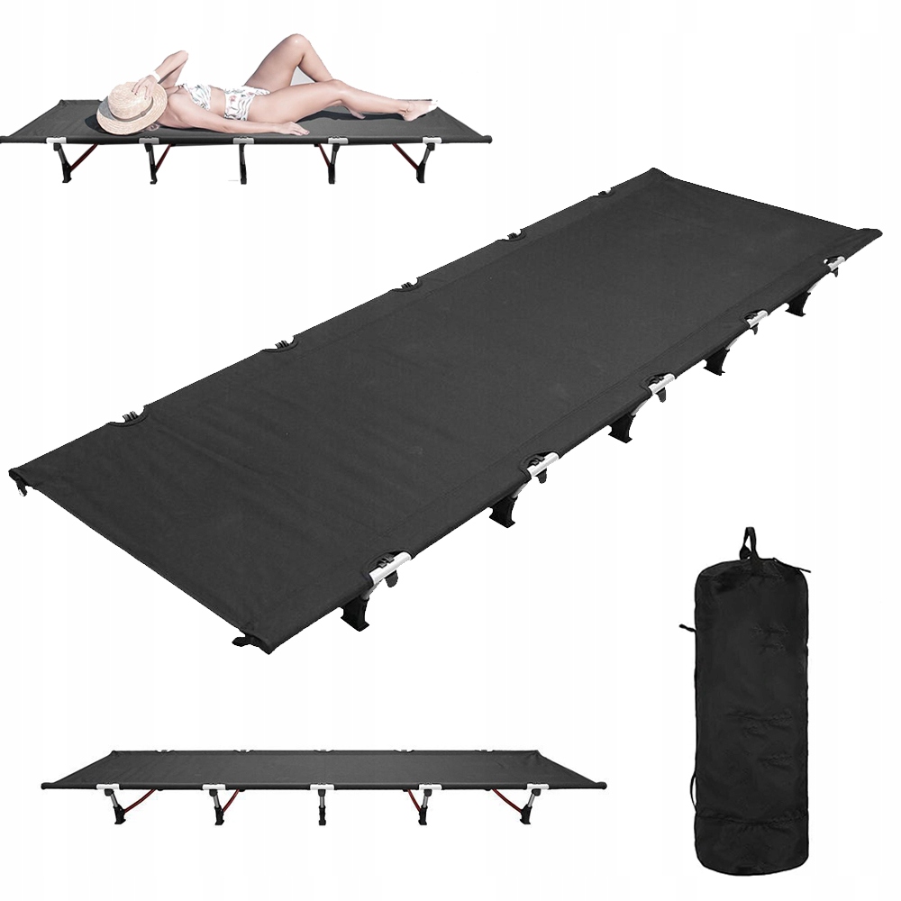 Łóżko Polowe Turystyczne Składane Leżak Kempingowe Przenośny 190x66x14.5cm