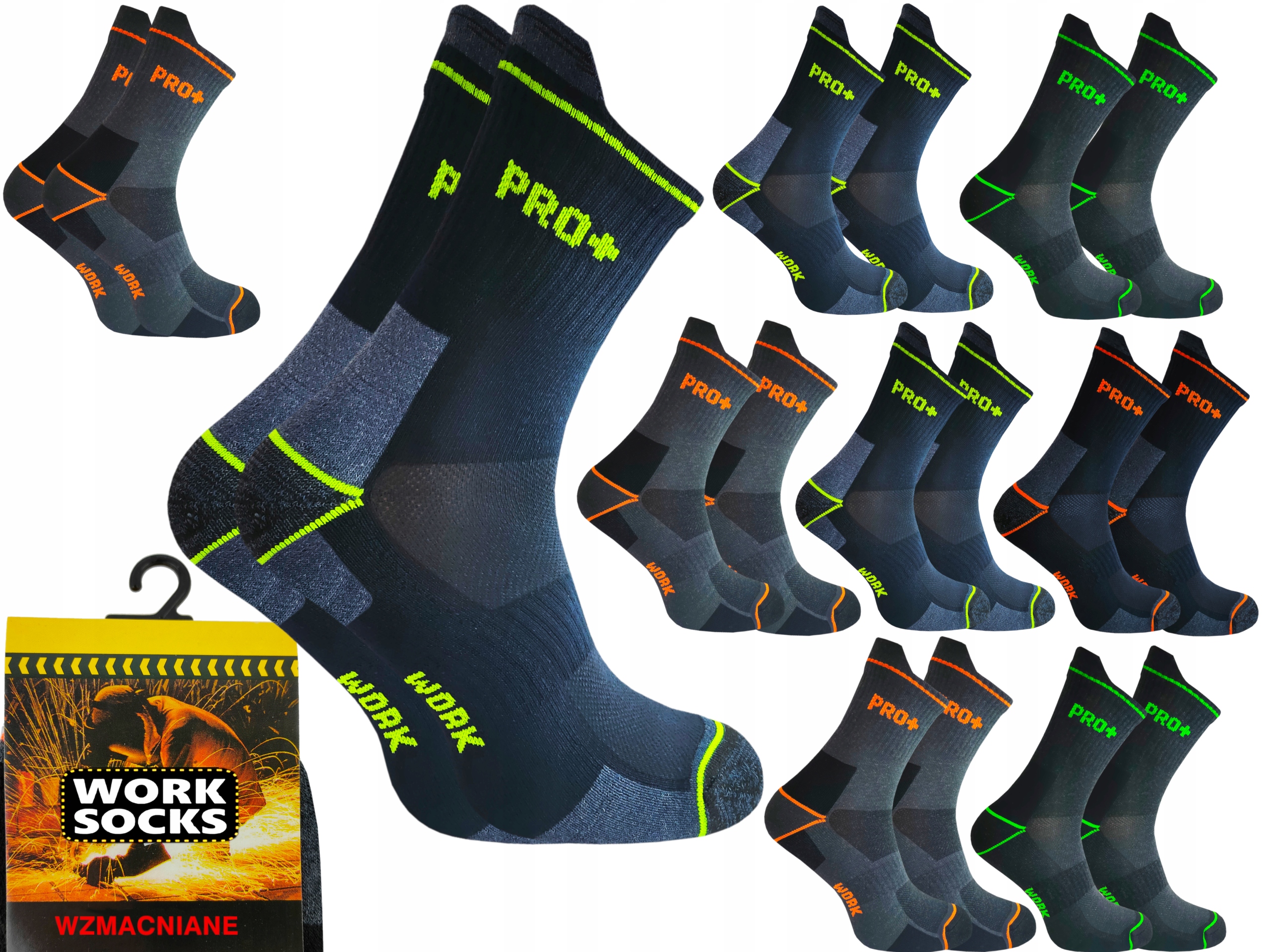 

~9 Par Skarpety Robocze Work Mocne Antybaktryjne