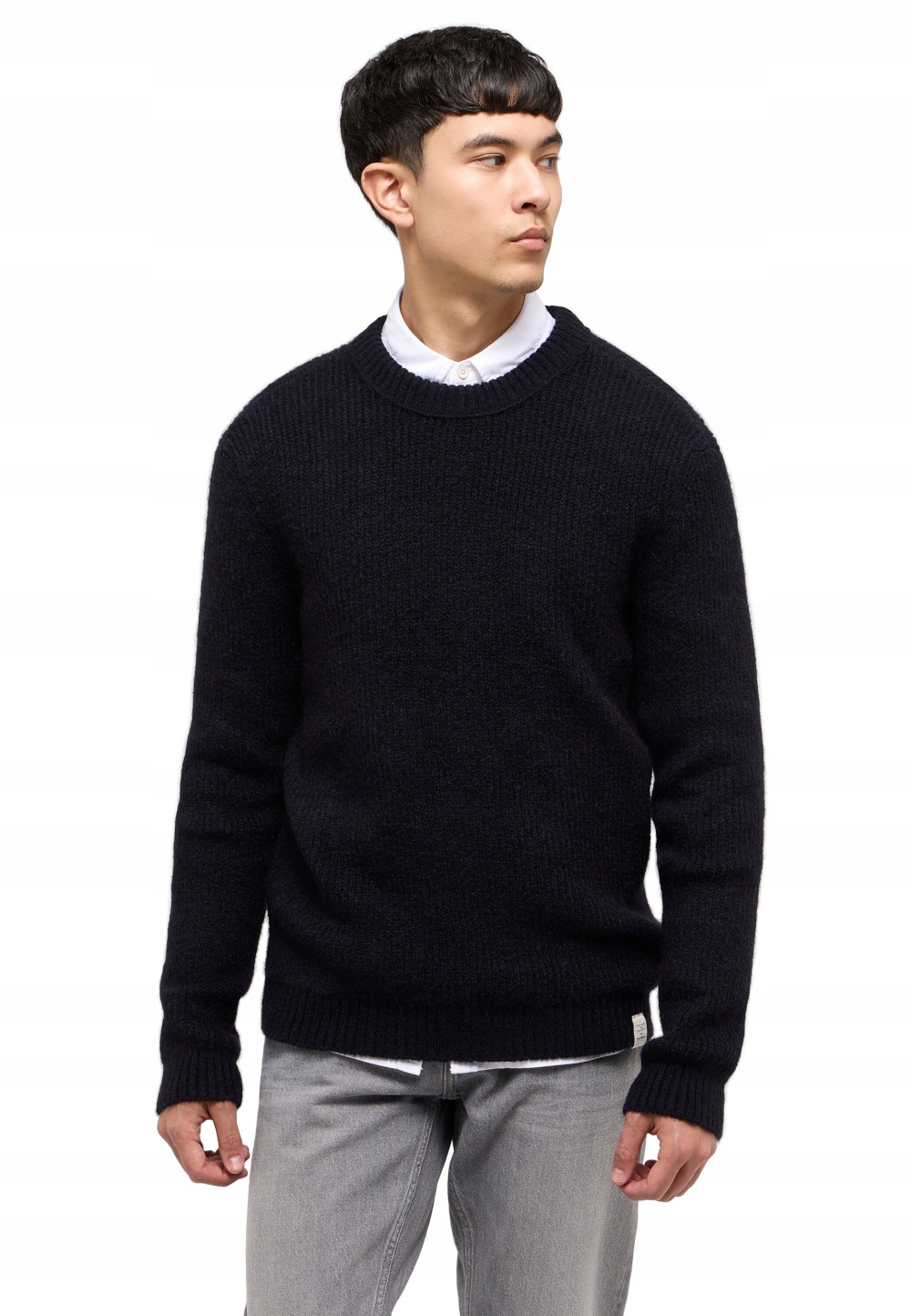 Mustang Modrý Pánský Teplý Svetr S Vkládacími Prvky, Velikost XL